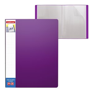 Dosky A4 s vreckami Classic Plus, 10 vreciek, fialové-1