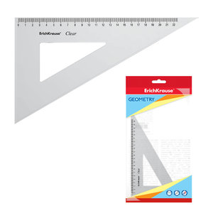 Trojuholník Clear, 22 cm/60°, transparentný-1