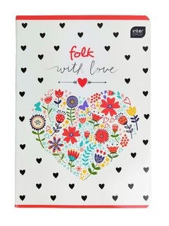 Zošit Folk srdce, biely, 564-1