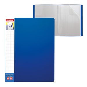 Dosky A4 s vreckami Classic Plus, 20 vreciek, modré-1