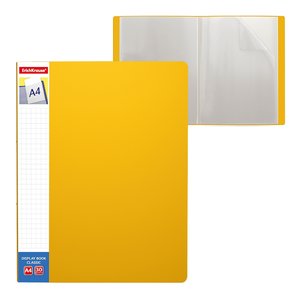 Dosky A4 s vreckami Classic Plus, 30 vreciek, žlté-1