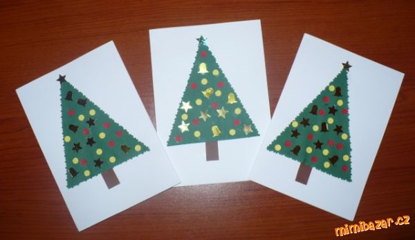 Jednoduchá vianočná karta so stromčekom